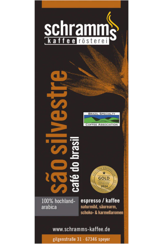 Fazenda Sao Silvestre Großpackung aus Brasilien als weicher, säurearmer Espresso mit Schokolade und Karamell 