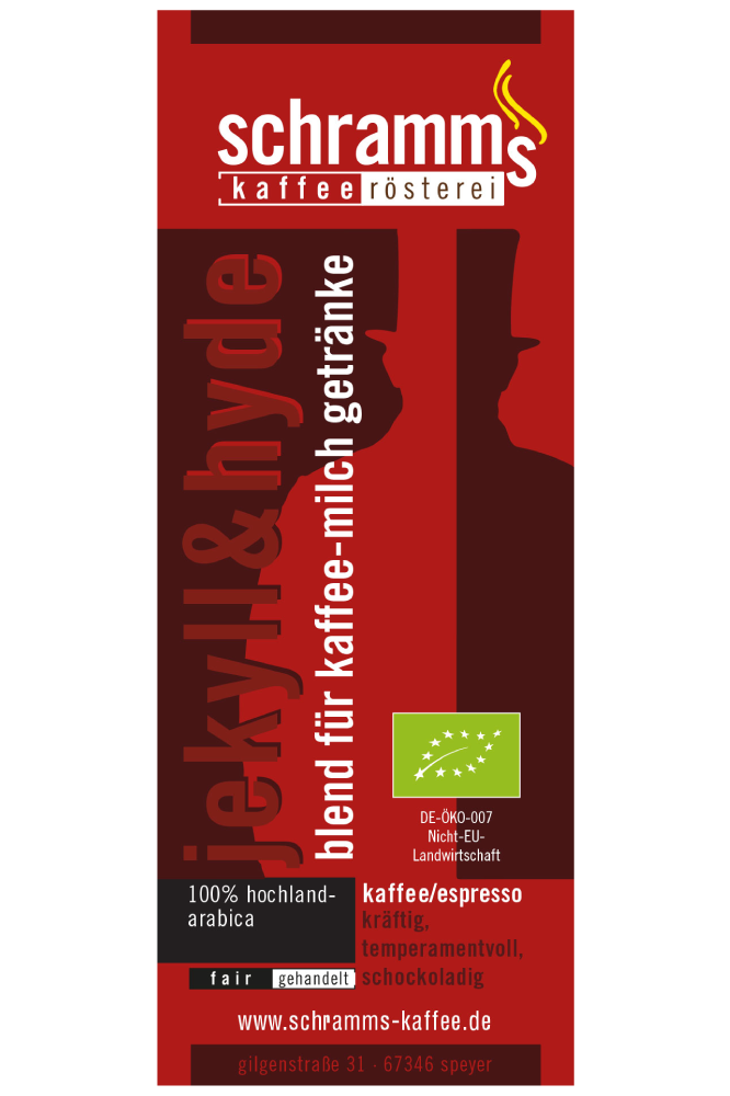 jekyll & hide bio kaffee blend arabica für milchkaffee getränke